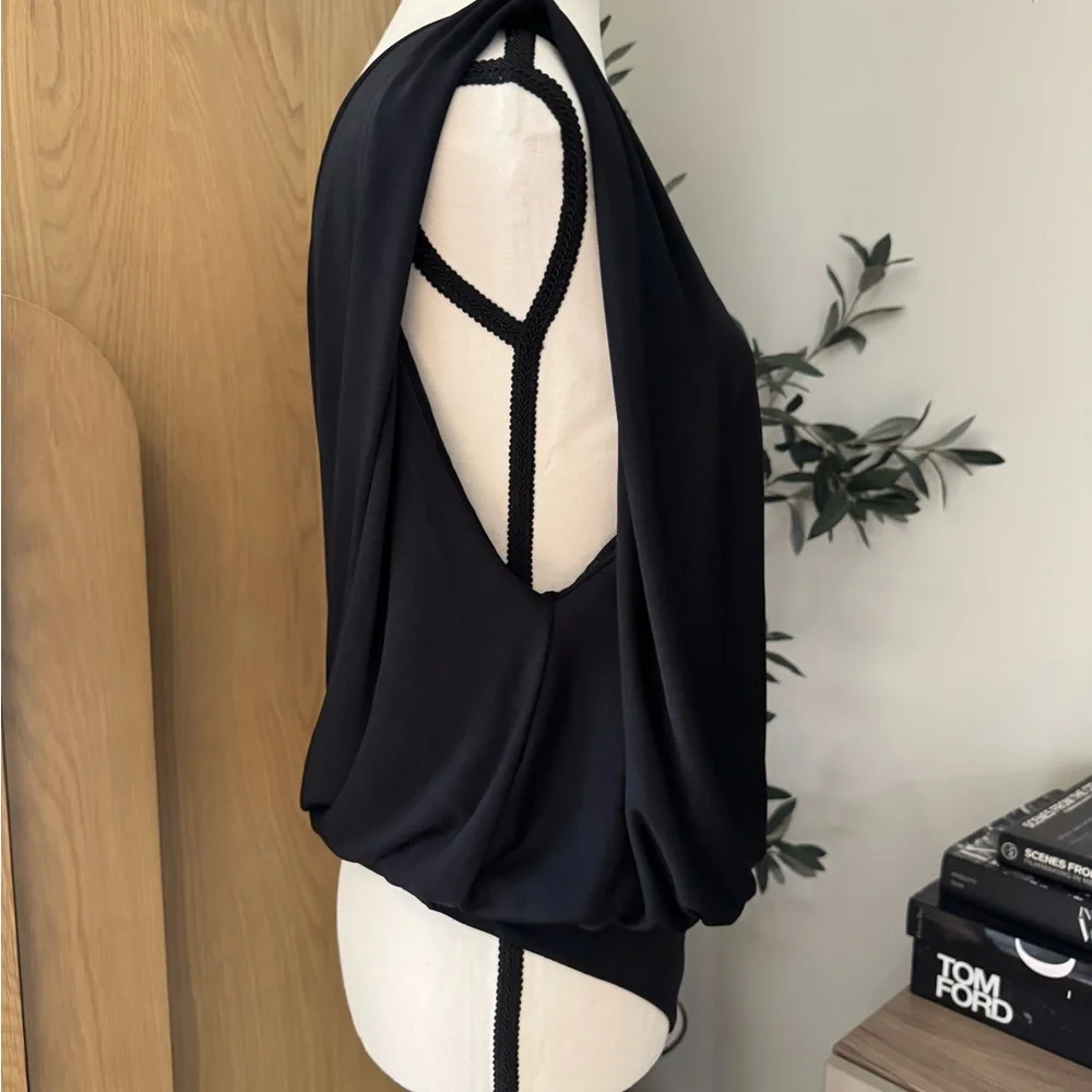 Free People Black Sleeveless Drape Bodysuit - L - Picture 4 of 8